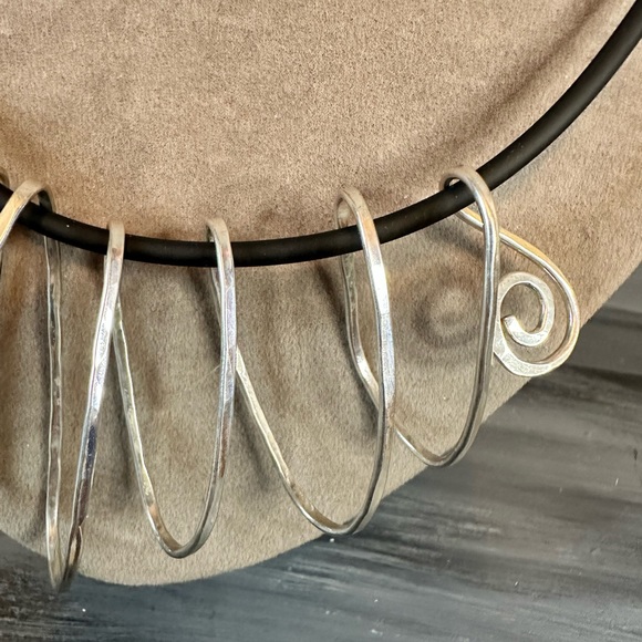 Moonbeams artisan made sterling silver filled wrap statement necklace 15 inches - Picture 2 of 10